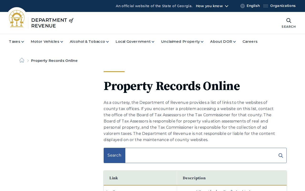 Johns Creek street directory route to Georgia county property records