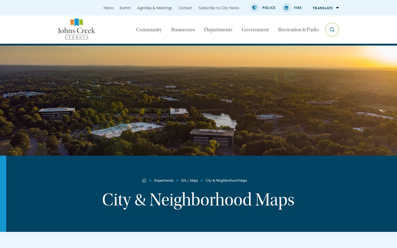 Johns Creek street directory neighborhood and parcel map resources